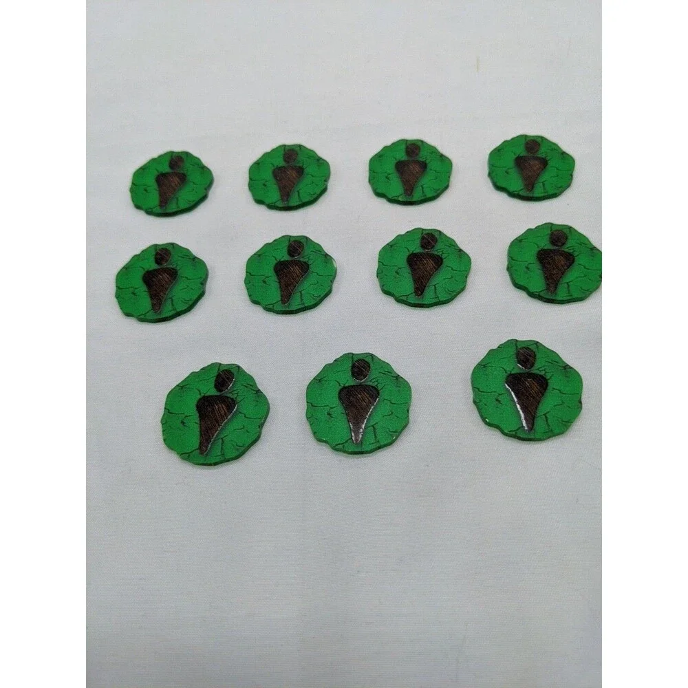 Lot Of (11) Spirit Island Acrylic Green Player 1 Turn Reminder Tokens